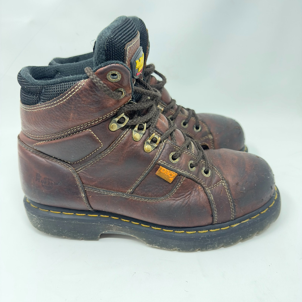 Mens Dr Martens Boots Sz 11 Industrial Steel Toe Safety Brown Leather Work Doc